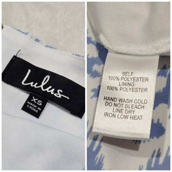 Lulus ✦ Blue & White Ikat Print Shift Dress ✦ Sleeveless Boho Mini w/ Back Zip - Picture 8 of 10